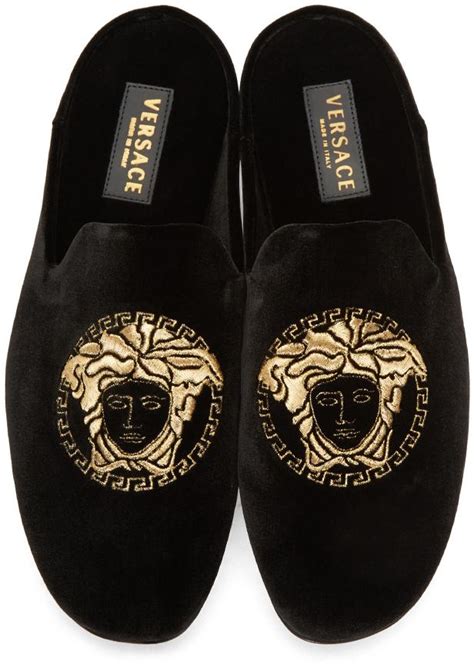 mens loafers versace|versace medusa velvet loafers.